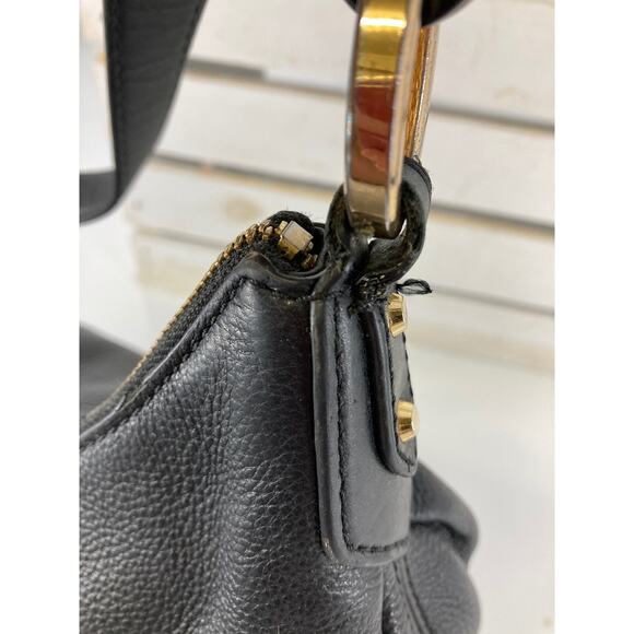 MICHAEL KORS, MEDIUM BLACK PEBBLED LEATHER SHOULDER BAG (ASIS) - Picture 10 of 16